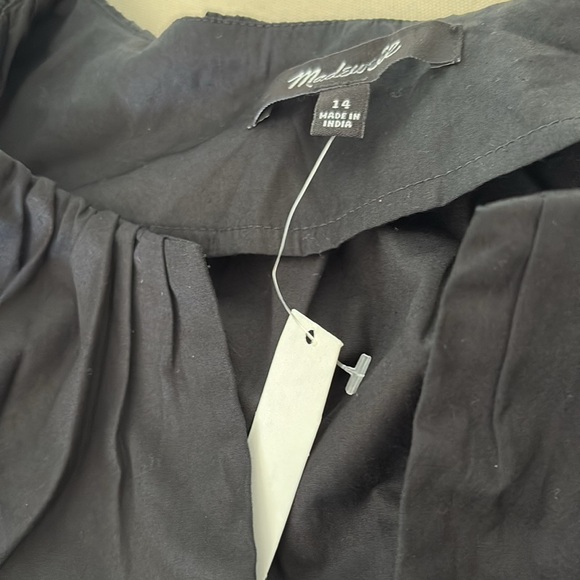 Madewell Bubble-Sleeve‎ Top in Poplin Womens Size 14 Black - Picture 3 of 9